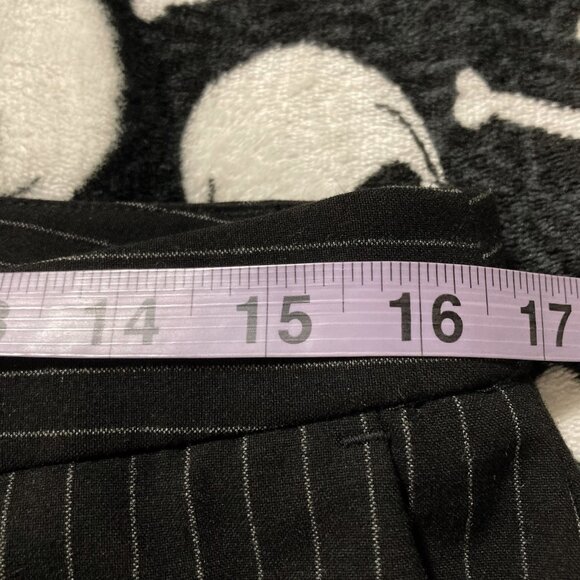 ADRIENNE VITTANDINI Black grey pinstripe straight leg trousers ~ MEDIUM LARGE - Picture 8 of 13
